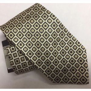 HUGO BOSS -GEO PATTERN Woven Silk Tie NWT- BEIGE MULTI
